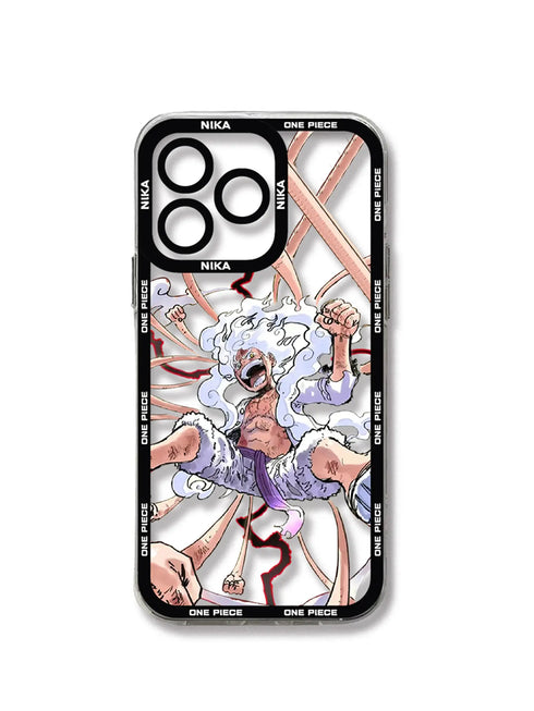 Japan Anime Luffys Gear 5 Phone Case For iPhone 15 14 13 12 Mini 11 Pro Max X XR XS 8 SE 2020 Plus One Pieces Transparent Cover